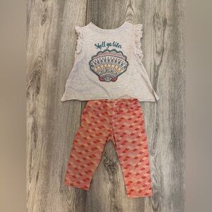Jessica Simpson Kids Set - White and Pink Orange Shell Ya Later Outfit